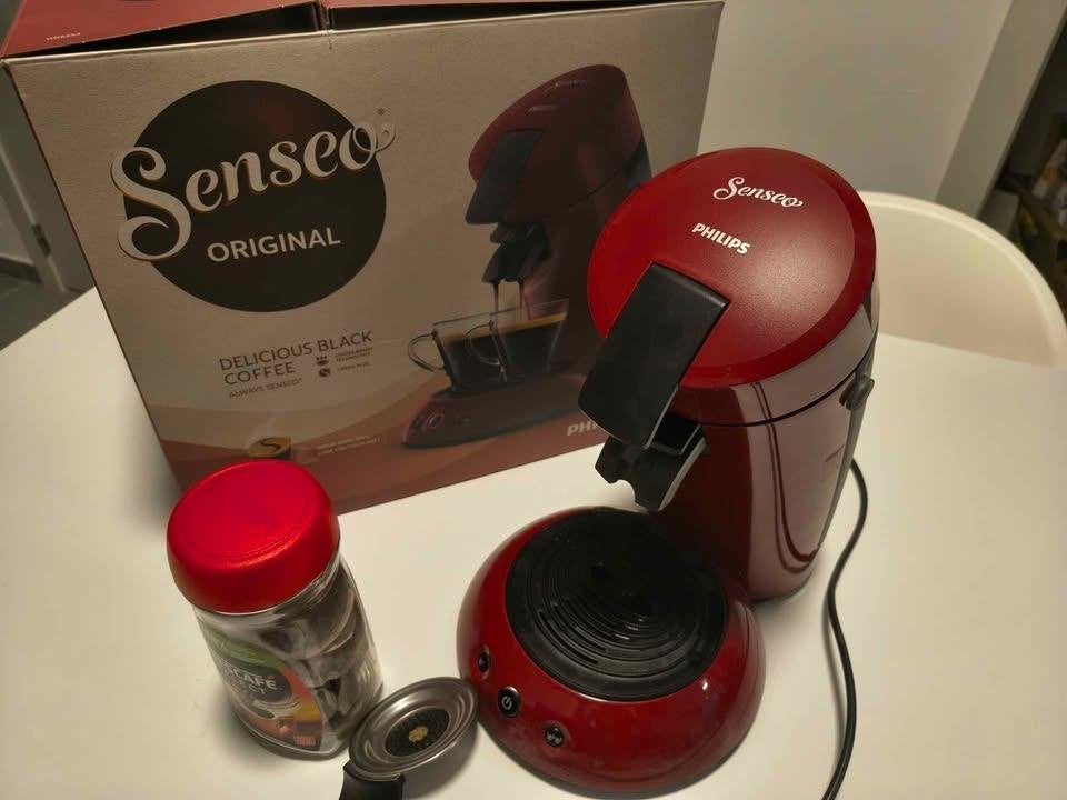 Philips Senseo Original Coffee Machine (Red), Neuf, Réservoir d'eau amovible, Dosettes et capsules de café, Enlèvement