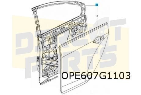 Opel Insignia B (6/17-)  Achterportier Links (te spuiten) Or, -, Deur, -, Opel