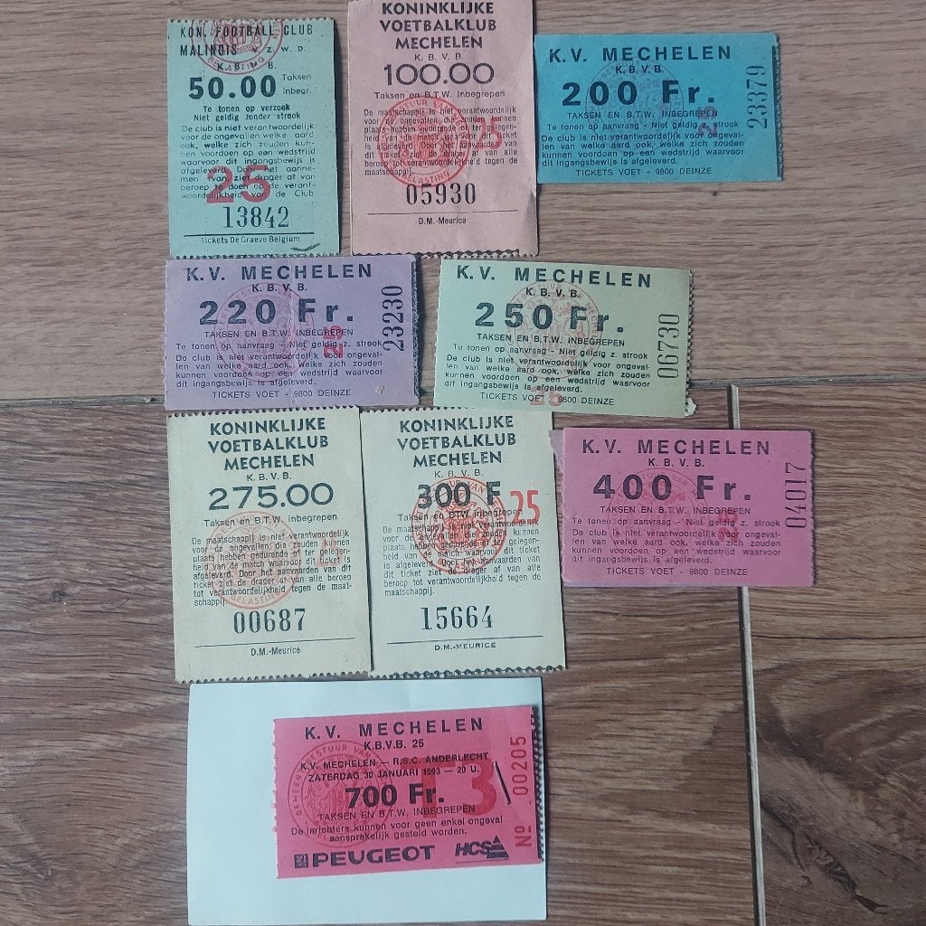 Voetbaltickets kv mechelen, Verzamelen, Sportartikelen en Voetbal, Ophalen of Verzenden, Zo goed als nieuw