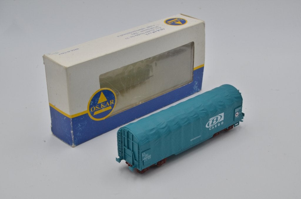 NMBS/SNCB Wagon transport plaatstaal "B-Cargo" (Os.Kar), Hobby en Vrije tijd, Overige merken, Gelijkstroom of Wisselstroom, Wagon