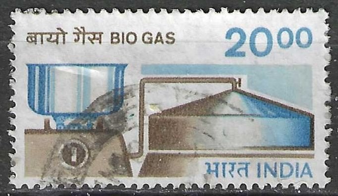 Inde 1988 - Yvert 1001 - Utilisation du biogaz (ST), Envoi, Affranchi