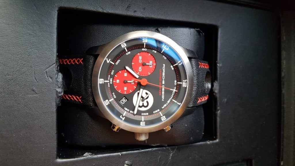 Porsche Design Dashboard P6612 Le Mans 1970 Edition horloge, Ophalen, Zo goed als nieuw, Polshorloge, Overige merken