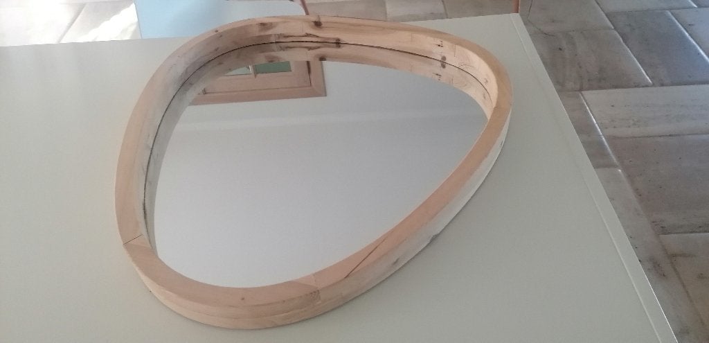 miroir avec cadre en bois, Maison & Meubles, Enlèvement, Utilisé