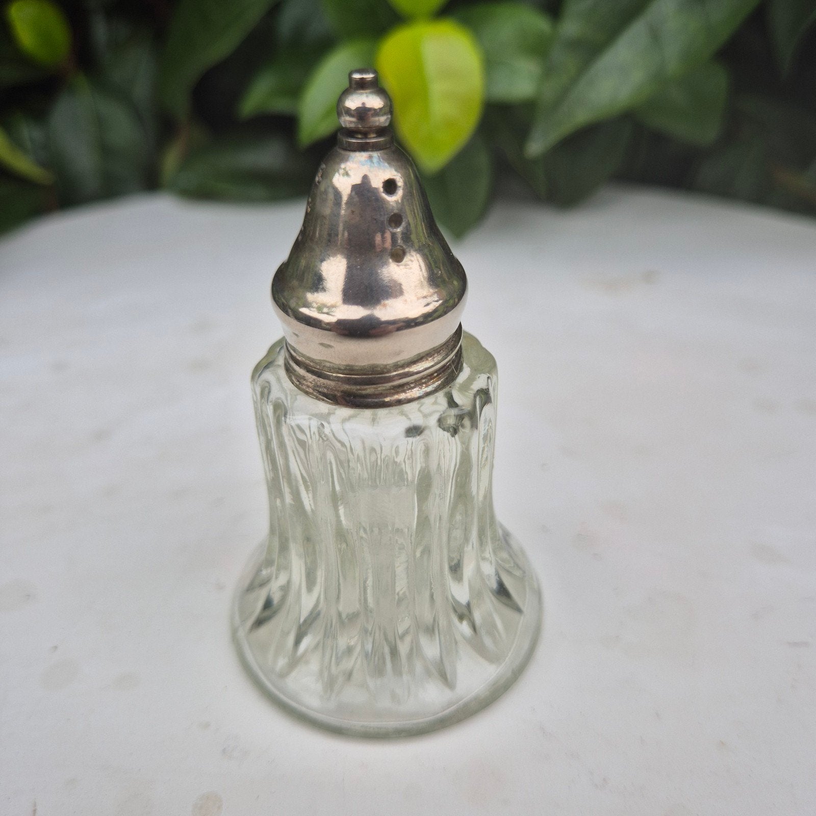 salière vintage, verre et métal argenté, Antiquités & Art, Enlèvement ou Envoi
