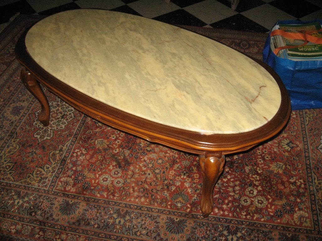 salontafel met marmer blad, Ophalen, Zo goed als nieuw