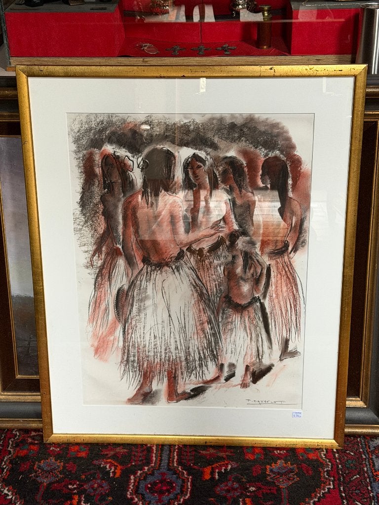 Tekening Paul Daxhelet (Huy 1905 - Liège 1993), Figures, Autres techniques, Enlèvement, Papier/carton