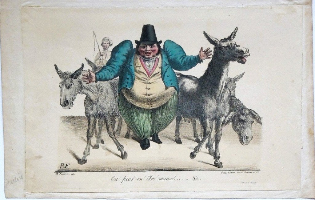 P. Feuchère litho "Ou Peut On Etre Mieux", ca. 1825, Antiquités & Art, Édition limitée, Enlèvement, Personnages et figures fantastiques