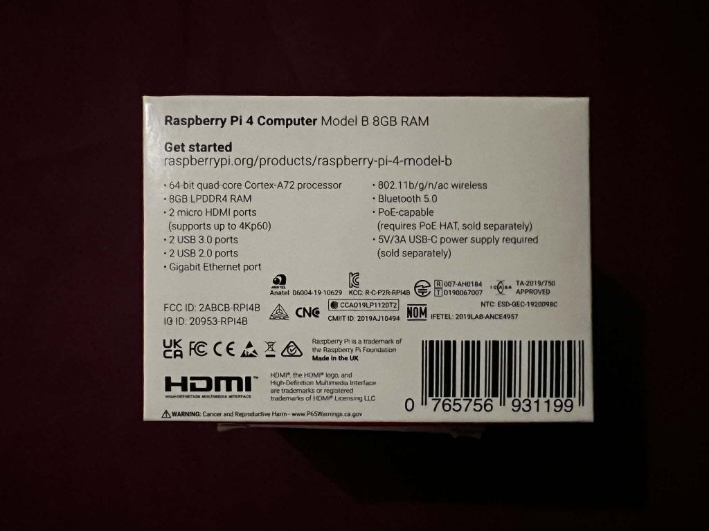 Raspberry PI 4 Model B 8GB + alim + boîtier, Computers en Software, Ophalen, Nieuw, Overige typen, DDR4