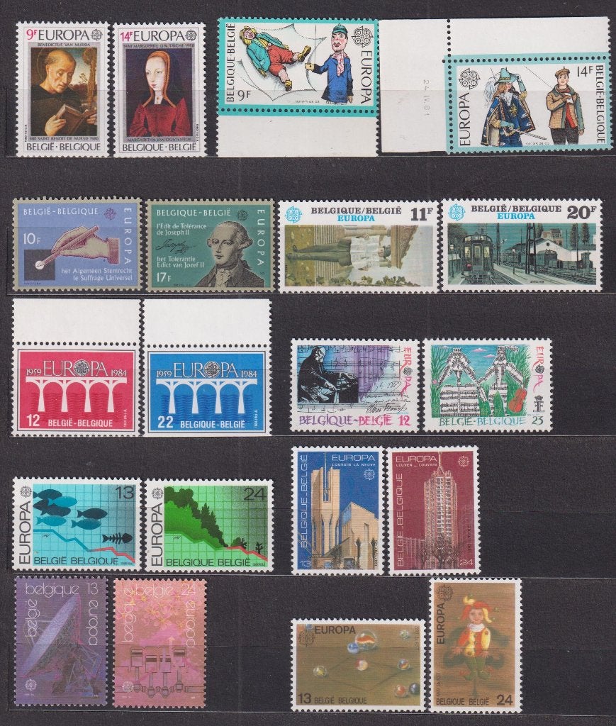 België  Europa CEPT 1980-1989 **, Postzegels en Munten, Verzenden, Europa, Postfris, Postfris