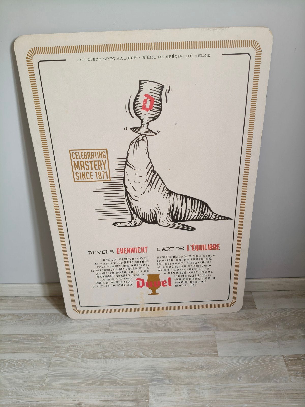 Duvel bierkaart, Enlèvement ou Envoi, Comme neuf, Panneau, Plaque ou Plaquette publicitaire, Duvel