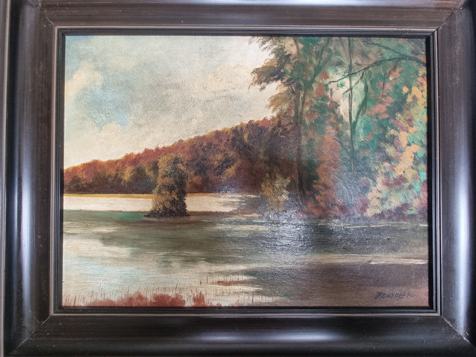 Sfeervol Olieverfschilderij Landschap – Arthur Renson (1979), Ophalen, Doek, Landschap, Olieverf