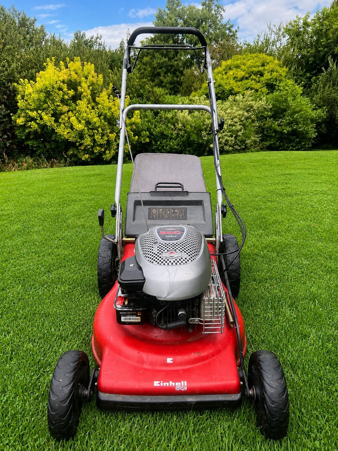 Einhell GH-PM 46 S - 158 cc – 46 cm – Démarre bien, Enlèvement, Comme neuf, Bac de ramassage