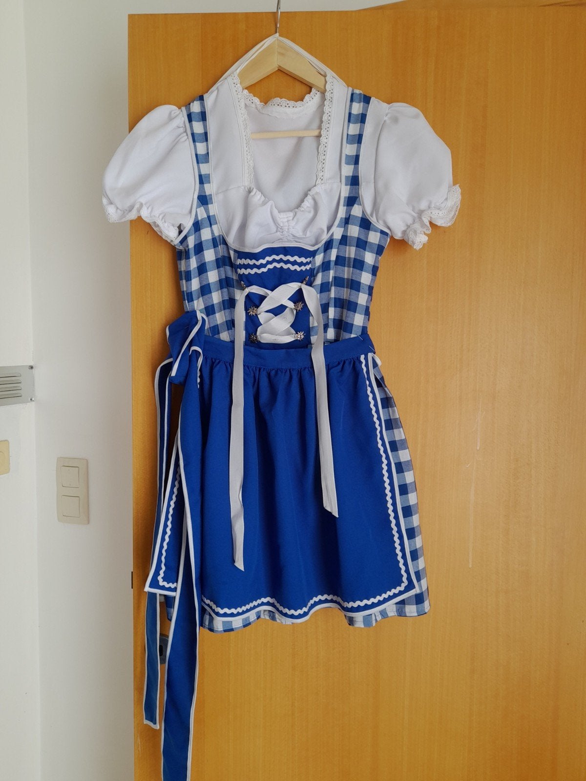 Blauw-wit geruit Tirol kleedje, Vêtements | Femmes, Enlèvement, Comme neuf, Taille 36 (S), Vêtements