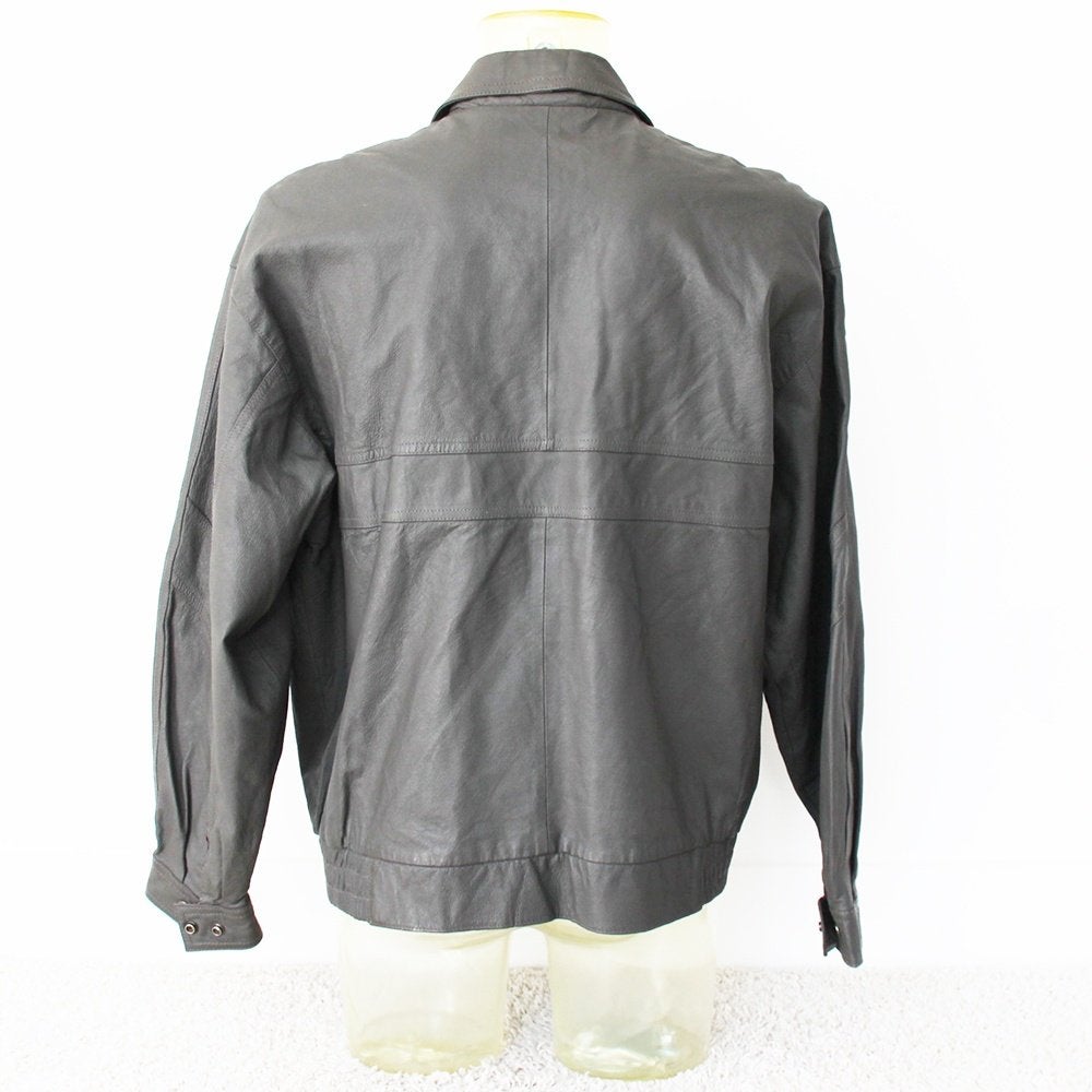 Très belle veste vintage en cuir pour homme (L) €45, -, Gris, Vintage, Taille 52/54 (L), Porté