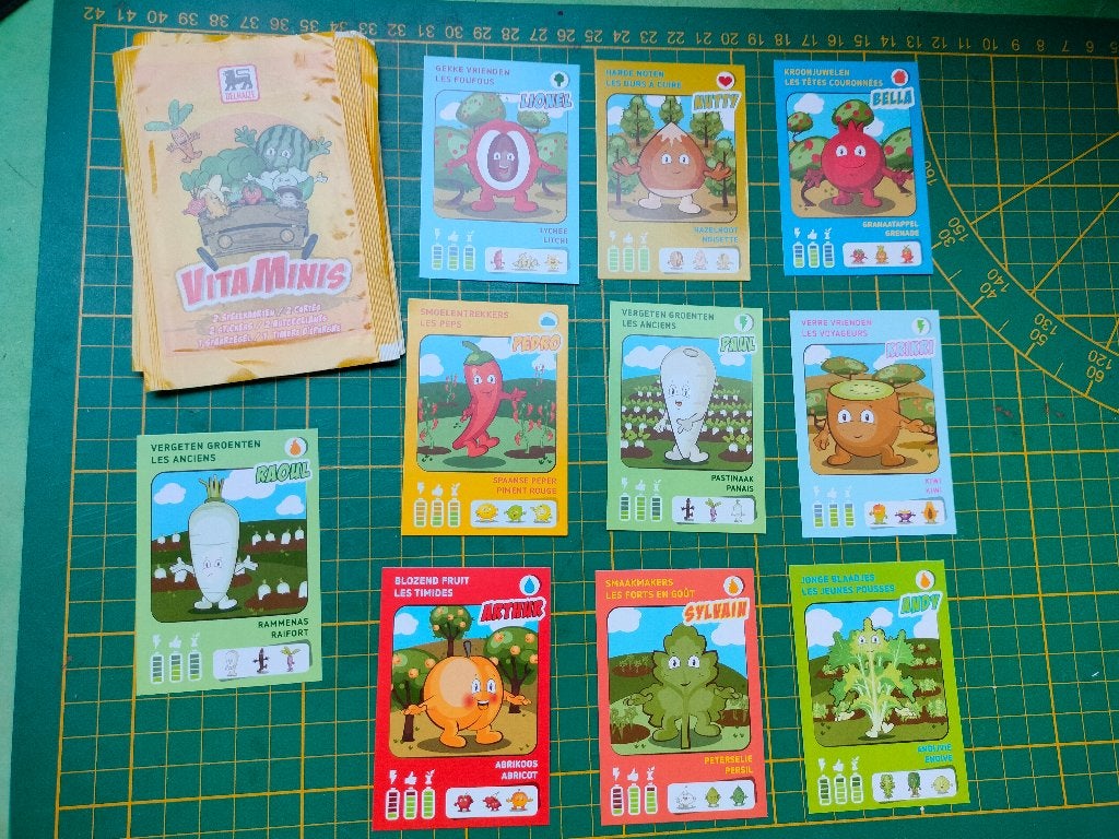 stickers kaart Vitaminis Delhaize, Verzamelen, Ophalen of Verzenden