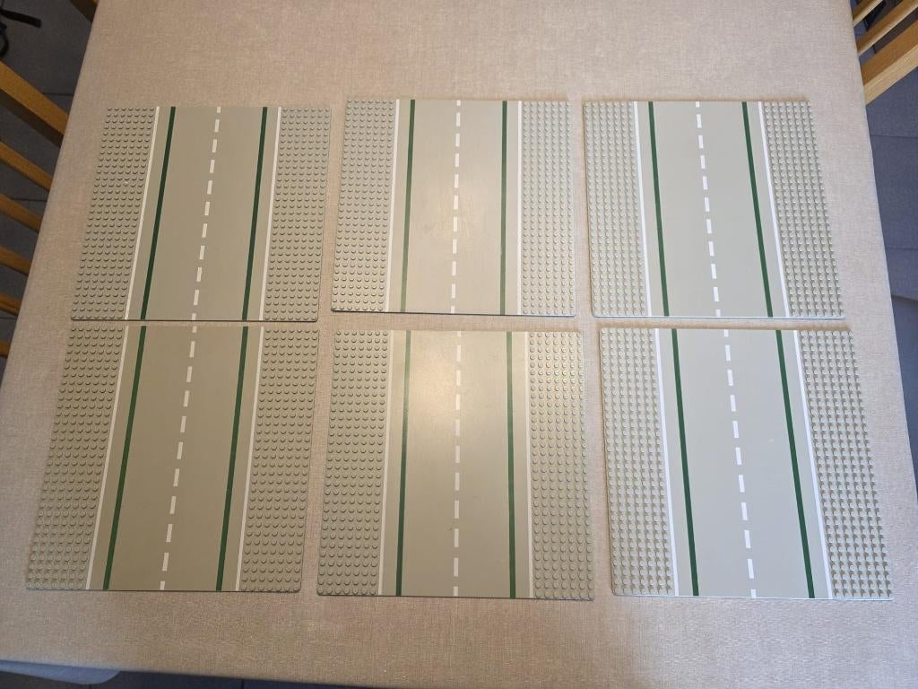 lego wegplaten recht (vintage) 6 stuks, Kinderen en Baby's, Speelgoed | Duplo en Lego, City, Lego, Ophalen of Verzenden, Zo goed als nieuw
