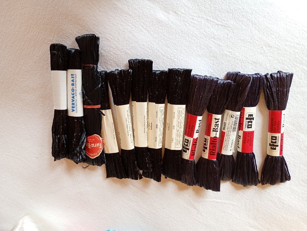 Rialto bast/écorce de vervaco/Excelsior Raffia noir 13x, Enlèvement ou Envoi, Neuf, Noir, Matériel de bricolage