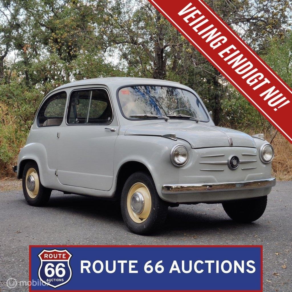 Fiat 600 | 1955 | Route 66 Auctions, Auto's, Zwart, Bedrijf, Handgeschakeld, Overige carrosserie