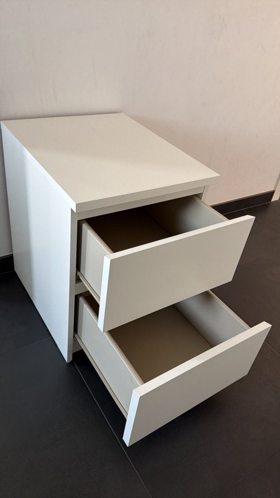 Table de chevet blanche Pax 2 pièces, Maison & Meubles, Moins de 55 cm, Comme neuf, Moins de 45 cm, Enlèvement