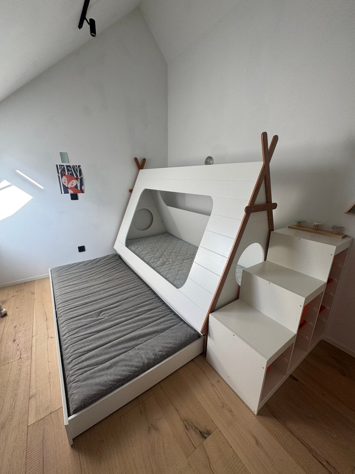 Prachtig kinderbed met 2 matrassen, Ophalen, 90 cm, Eenpersoons, Wit