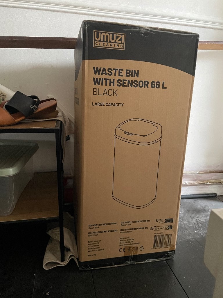 Elektronische sensor vuilnisbak zwart 68L Nieuw, Huis en Inrichting, 40 liter of meer, Ophalen, Nieuw, 50 – 75