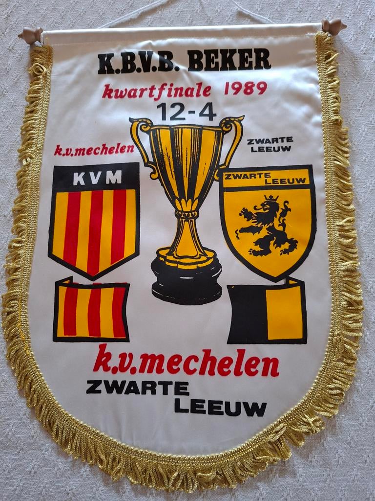 KBVB BEKER 1/4FINALE 1989  KV MECHELEN - ZWARTE LEEUW, Ophalen of Verzenden