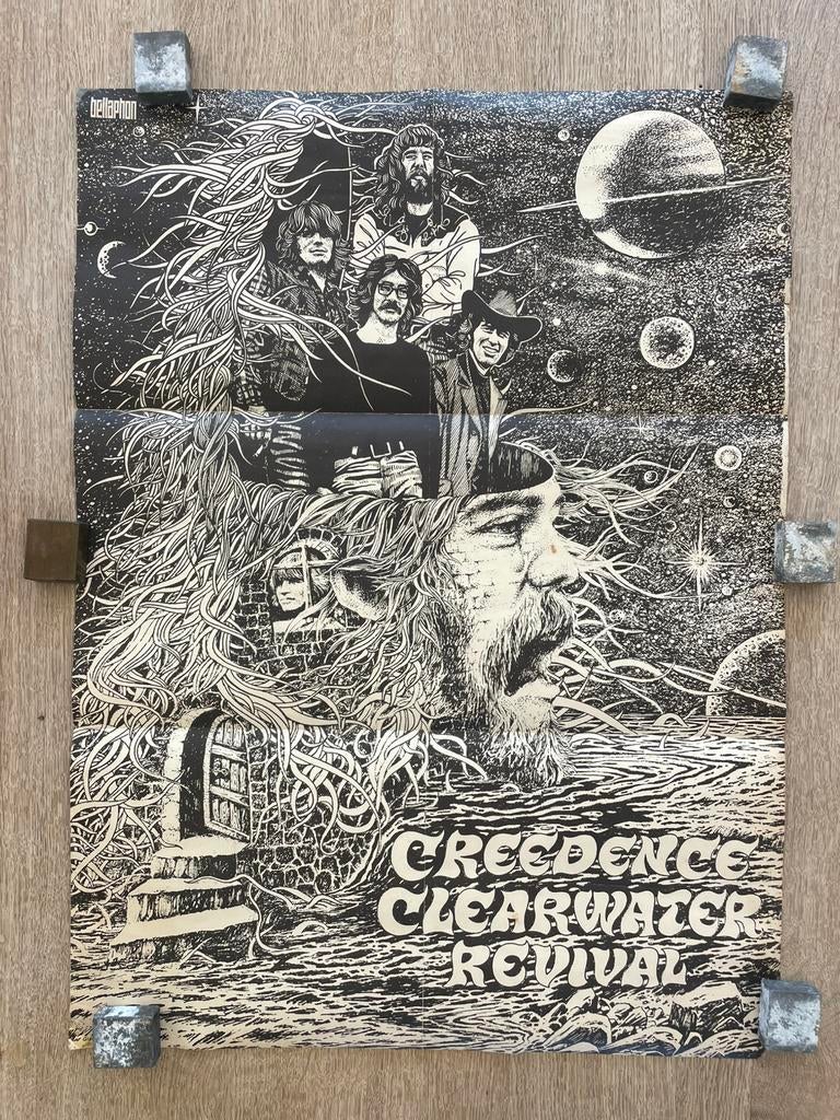 Creedence Clearwater Revival Vintage Poster ca 1969, Ophalen of Verzenden, Zo goed als nieuw
