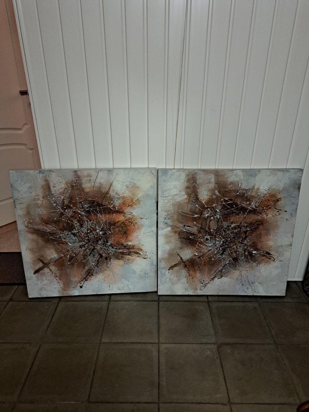 Schilderij 80x80 cm 2 stuks, Ophalen