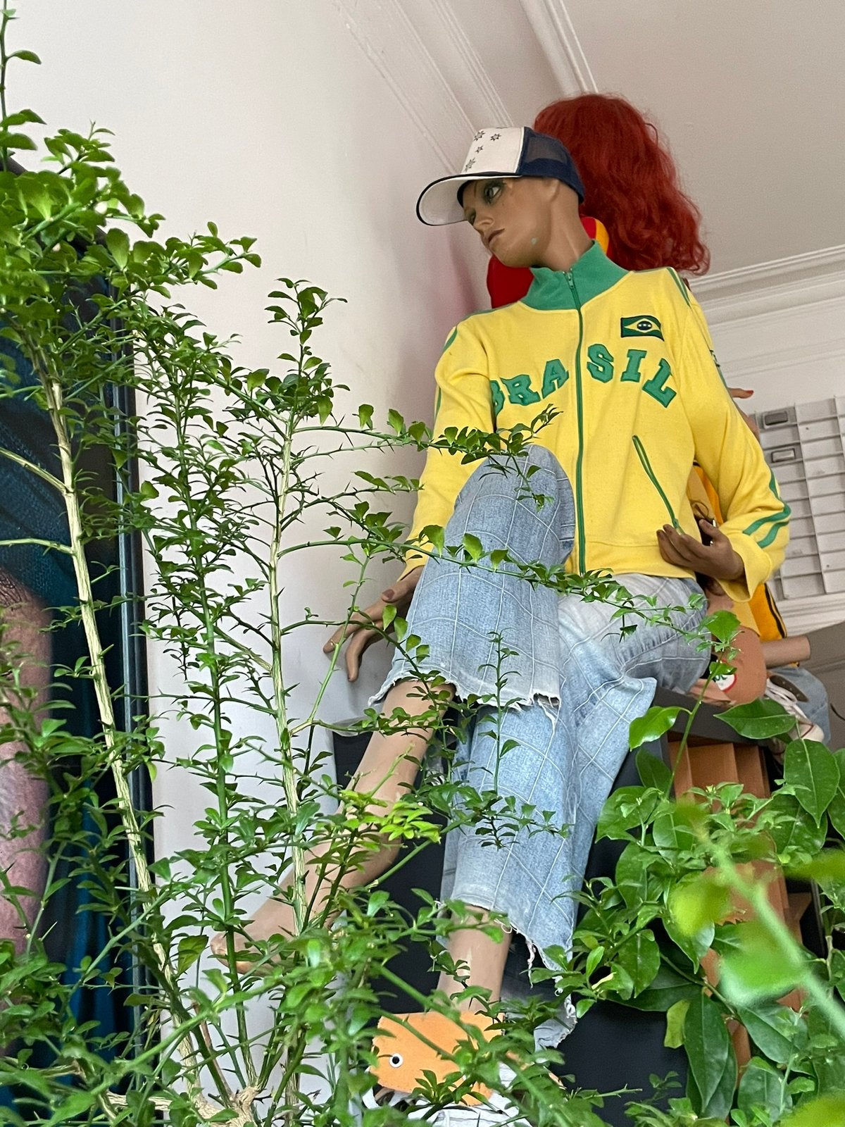 Mannequin met zitraam „BRASIL” - Sportkledingstijl, Hobby en Vrije tijd, Ophalen, Gebruikt, Paspop