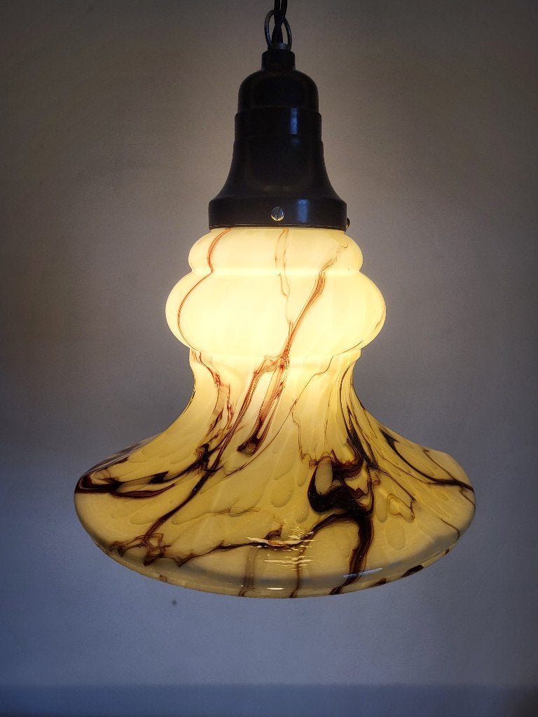 art deco lamp gemarmerd glas, Ophalen of Verzenden