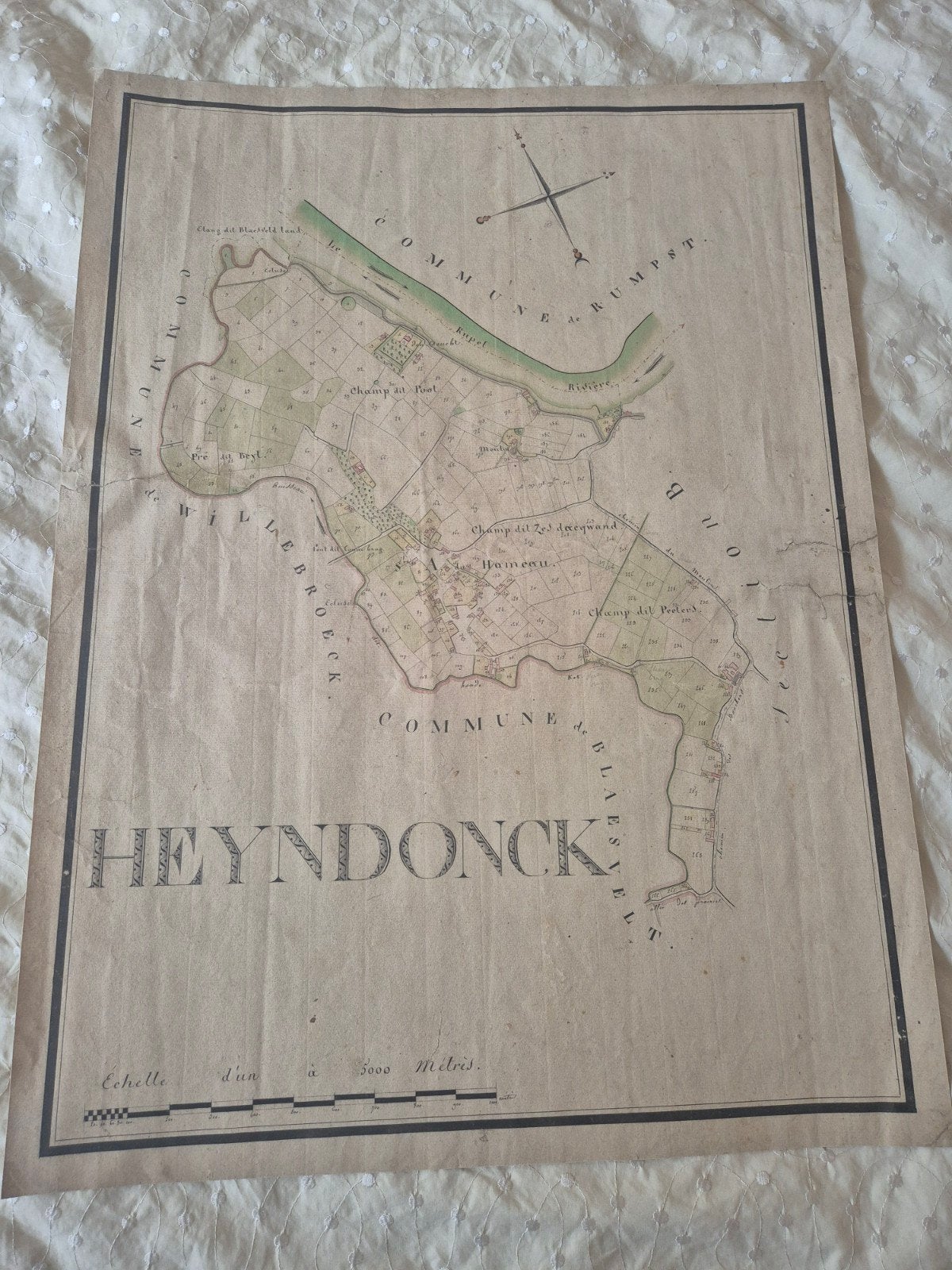rare plan du cadastre ancien de Blaasveld Willebroek., Enlèvement ou Envoi