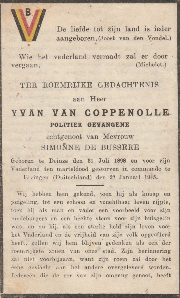 Concentratiekamp Erzingen Yvan Van Coppenolle, Verzamelen, Ophalen of Verzenden