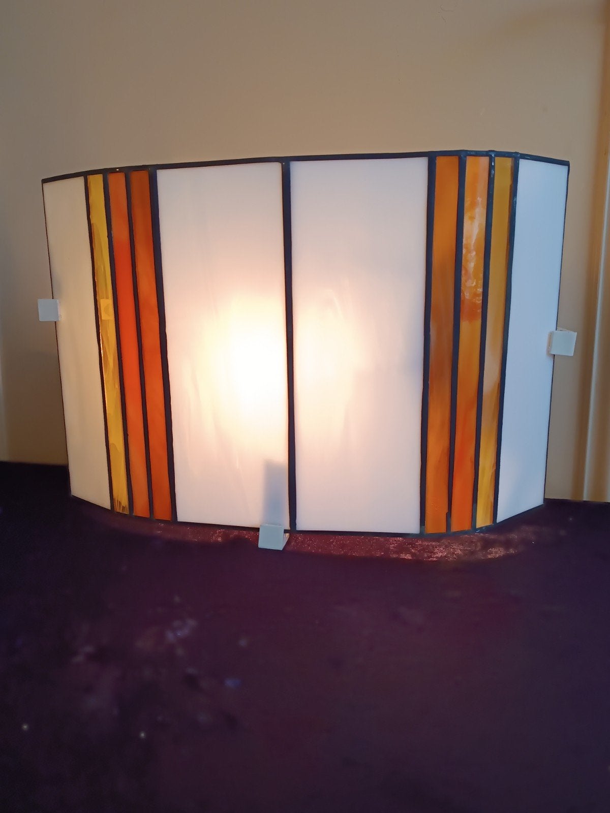 Retro Tiffany halfronde Wandlamp j 70, Inclusief lichtbron, Wandlamp, E27 (groot), Ophalen of Verzenden
