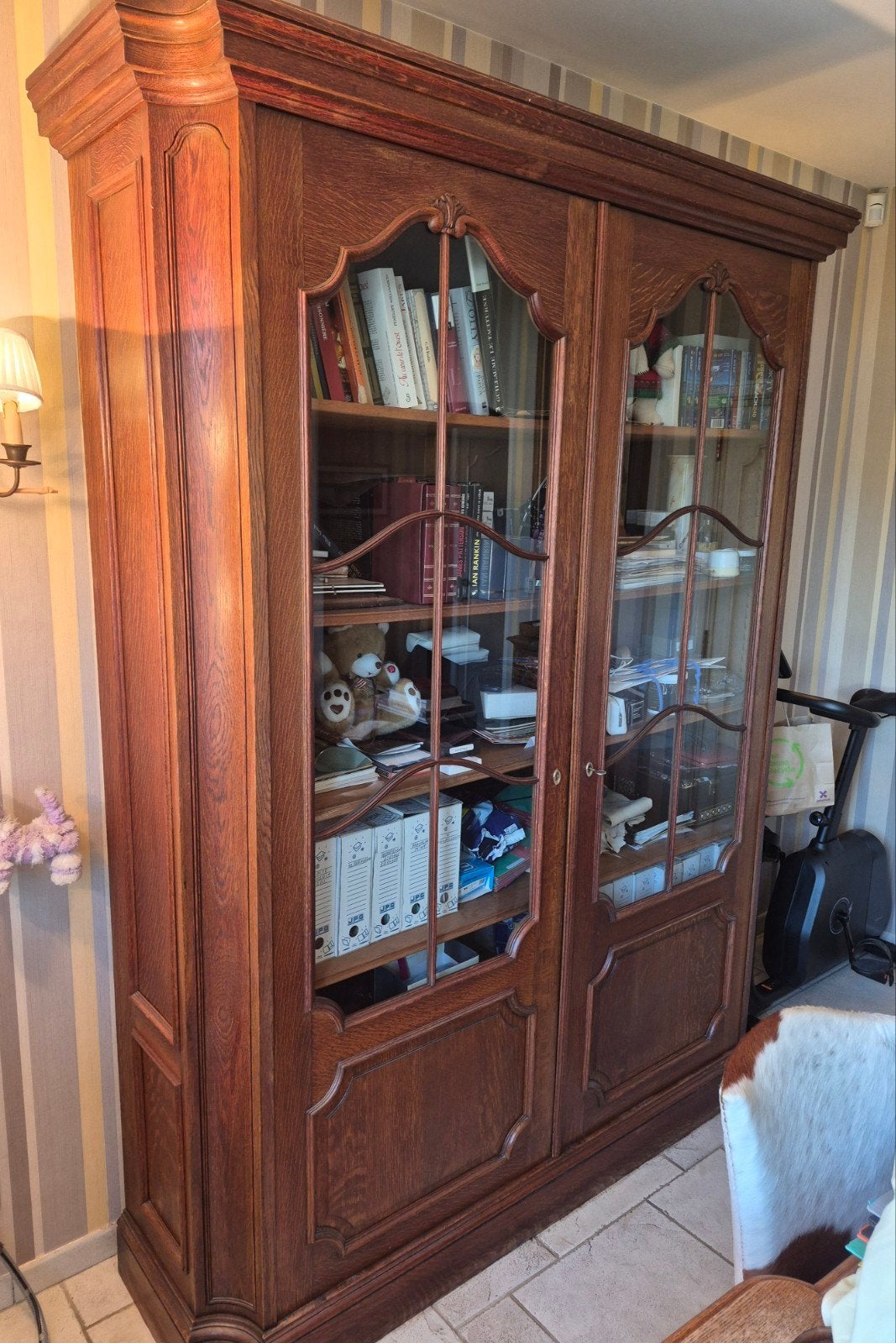 glazen boekenkast, Ophalen, 200 cm of meer, 150 tot 200 cm, Eikenhout