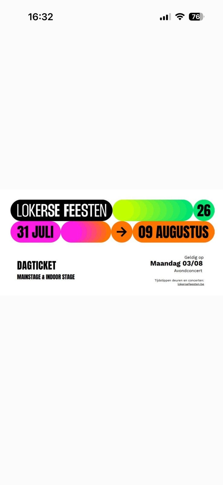 Billet Lokerse Feesten lundi 03/08, Tickets & Billets, Une personne