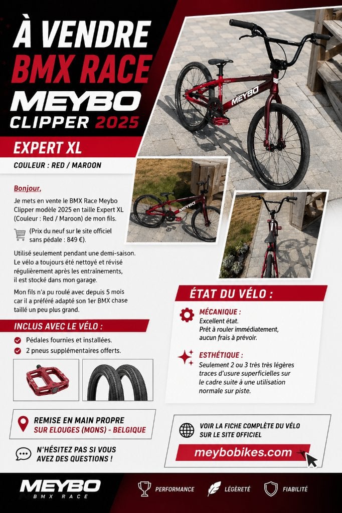 BMX Meybo Clipper 2025 – Expert XL (+ 2 pneus + pédales), Ophalen, 20 tot 24 inch, Aluminium, Zo goed als nieuw
