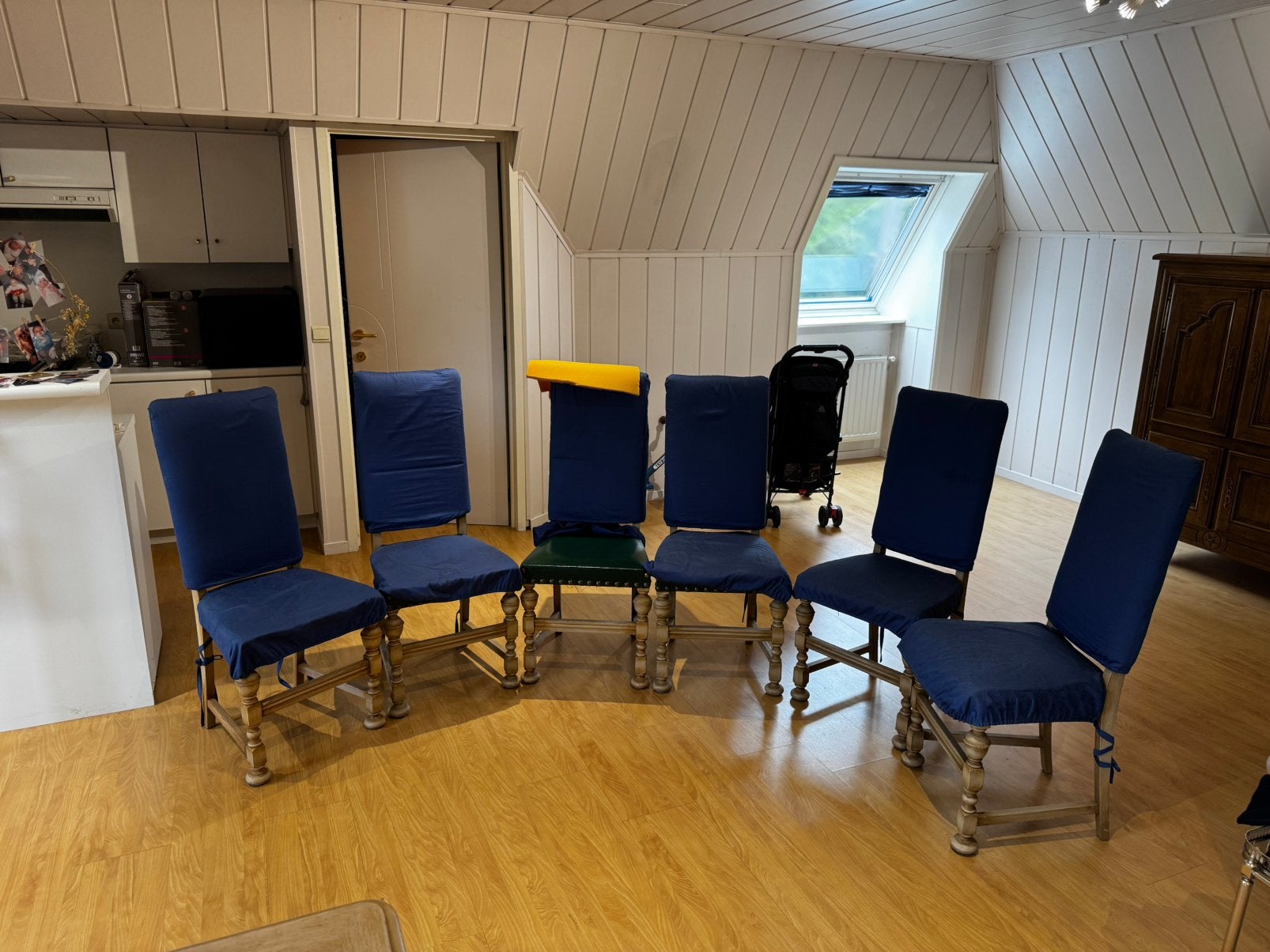 Ensemble de 6 chaises de salle à manger classiques en bois, Maison & Meubles, Frans, Autres couleurs, Enlèvement, Bois