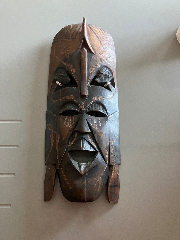 Afrikaans masker, Afrique, Enlèvement ou Envoi, Brun, 50 cm