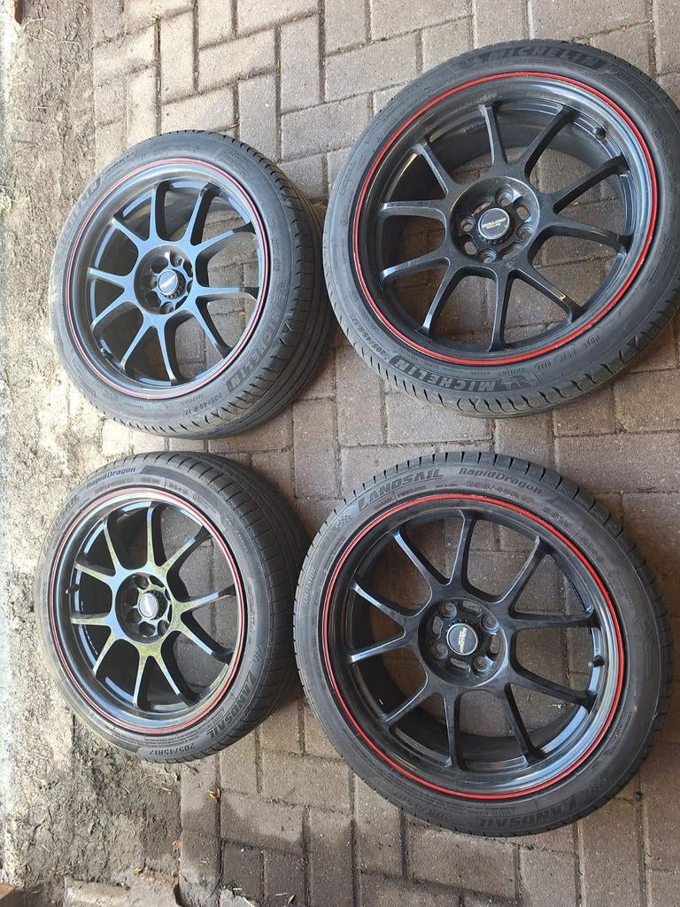 17inch inter action velgen 4x100, Auto-onderdelen, Banden en Velgen, Ophalen, Zomerbanden, Velg(en)