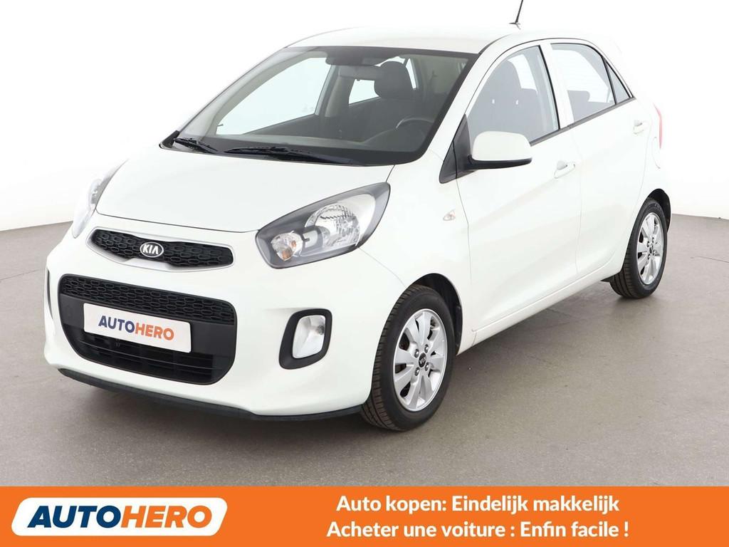 Kia Picanto 1.2 Spirit (bj 2016, automaat), Auto's, Stof, Gebruikt, Zwart, Wit