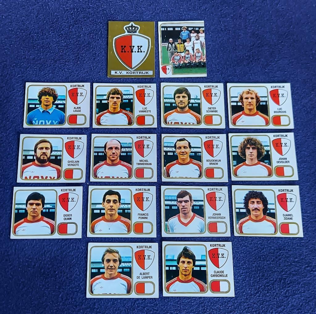 16 versch. Panini stickers voetbal ' FB 1981 - KVK Kortrijk, Ophalen of Verzenden, Nieuw, Meerdere stickers