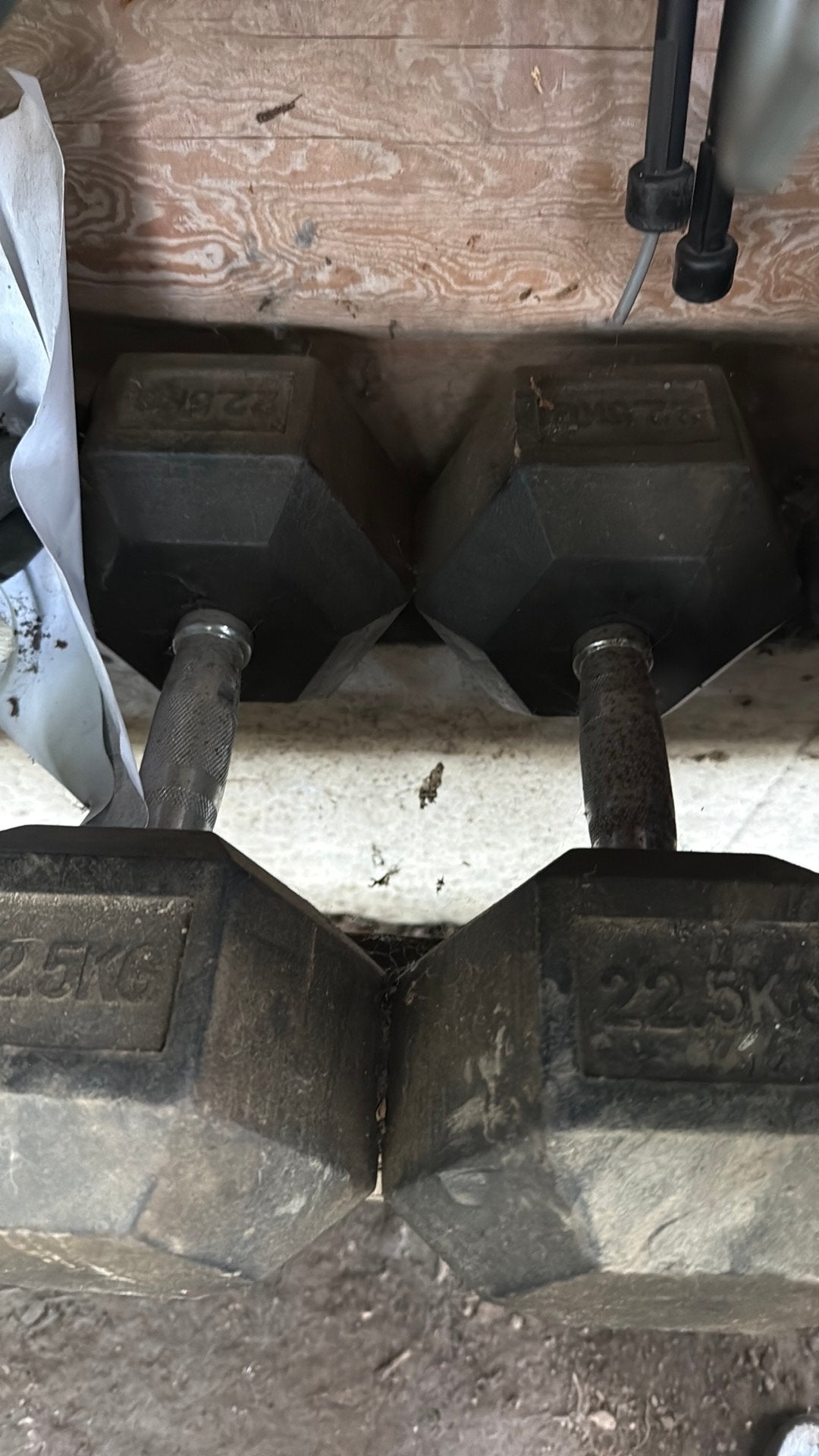 Haltères 45 kg, 25 kg, 2,5 kg, 7 kg, 3 kg, 1 kg, Sports & Fitness, Enlèvement, Comme neuf, Bras, Haltère