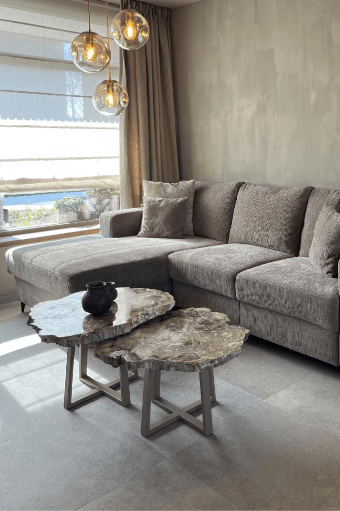 versteend houten salontafels, Verzamelen, Ophalen, Fossiel