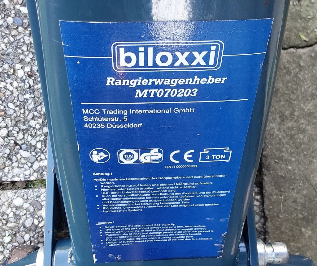 KRIC 3TONNES BILOXXI, Autos : Divers, Prises, Enlèvement, Comme neuf, Hydraulique, Cric de garage