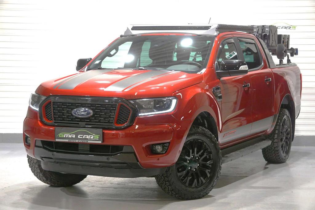 Ford Ranger 2.0 BiT EcoBlue Stormtrak-Nav-Airco-Leder-PDC-Le, Rouge, Achat, Alarme, Noir