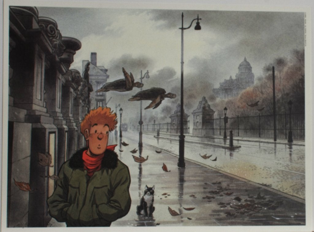 Frank Pé — Broussaille in Brussel — Gesigneerd, genummerd, Antiek en Kunst, Kunst | Litho's en Zeefdrukken, Gelimiteerde oplage