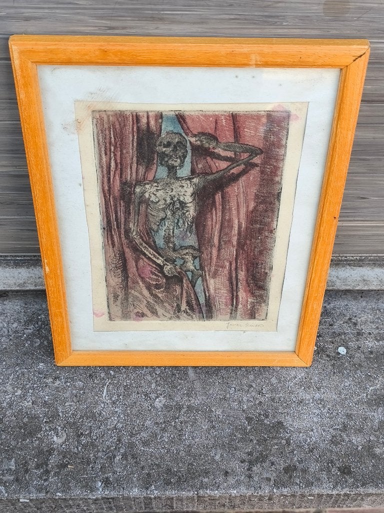 Gravure signe james ensor, Antiek en Kunst, Kunst | Etsen en Gravures, Ophalen of Verzenden, Gravure