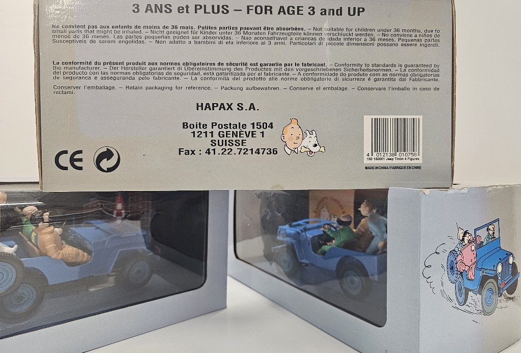 Tintin - Jeep Hapax - 250 € pièce ou 450 € la paire, Ophalen of Verzenden