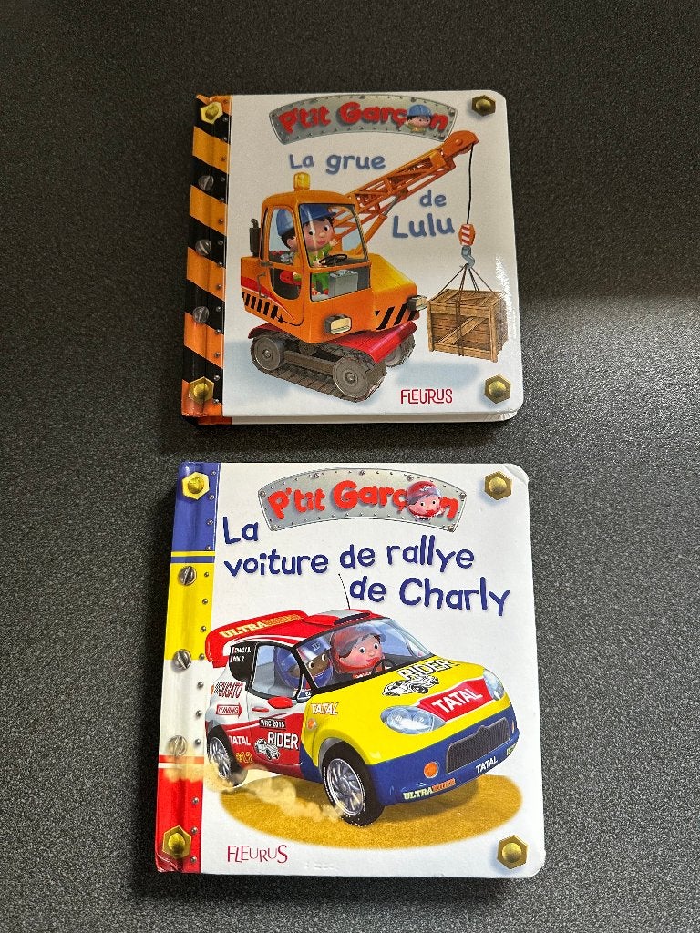 La grue de Lulu + La voiture de rallye de Charly, Enlèvement ou Envoi, Utilisé