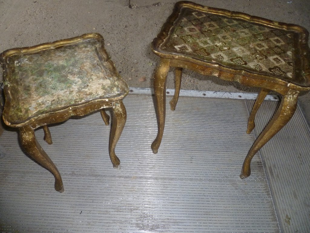 2 OUDE HOUTEN VINTAGE TAFELTJES, Ophalen